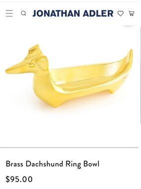 Jonathan Adler Brass dachshund ring bowl